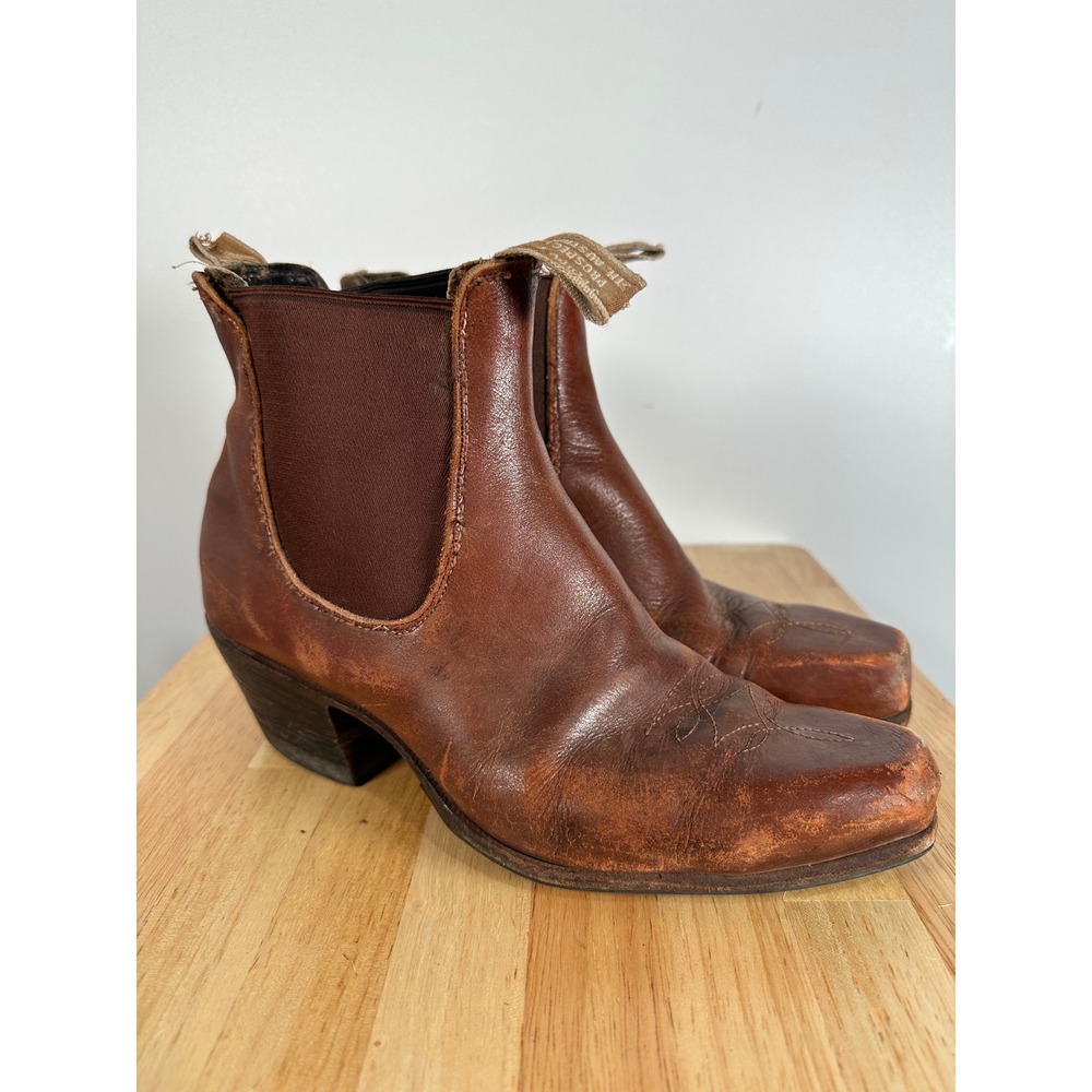 RM Williams Australia Brown Leather Square Toe Chelsea Western Boots Cottagecore